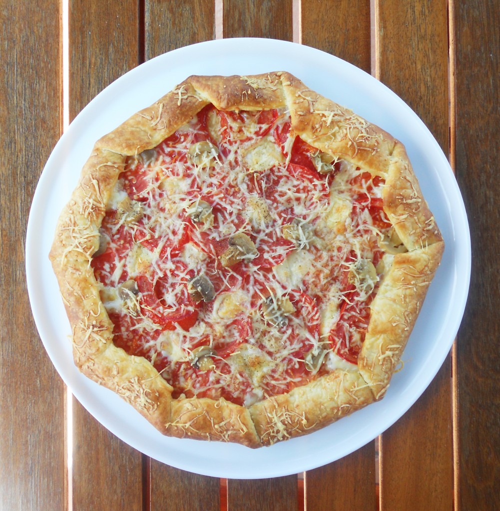 Tarte tomate - mozza - champignon