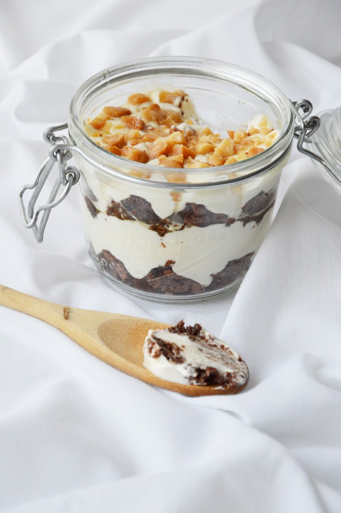Cheesecake in a Jar with chocolate and cream cheese