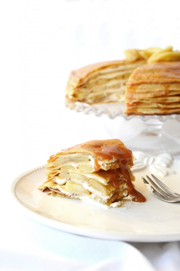 Gâteau de crêpes Pommes - caramel beurre salé