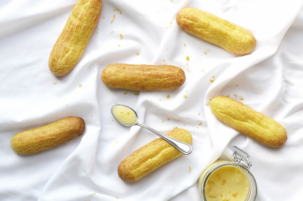 Eclairs et crème au citron