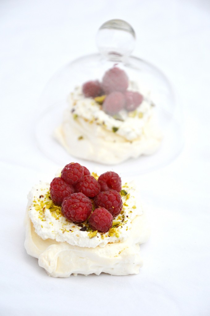 Minis pavlova Pistache - Framboise - Vanille 