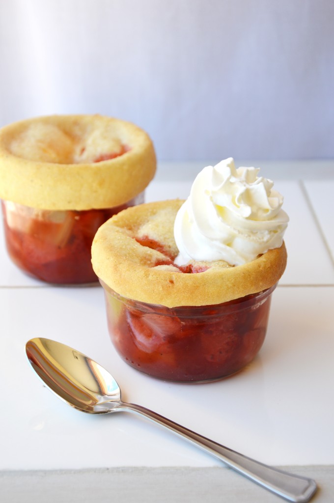 Strawberry and rhubarb pots
