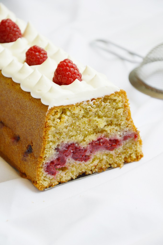 Cake vanille et framboise