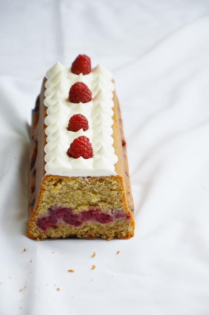 Cake vanilla et son coeur de framboise