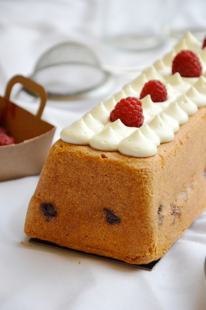 Cake vanille coeur framboise