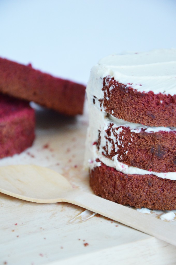 Montage Red Velvet Cake - Plus une miette dans l'assiette