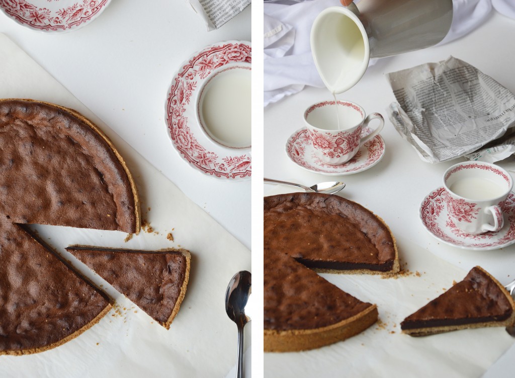 Tarte noisette - chocolat par Plus une miette dans l'assiette