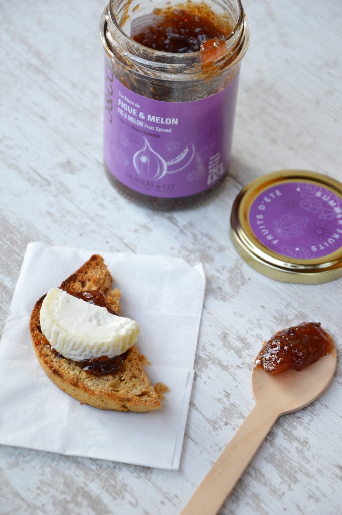 Pain d'épice-chevre-confiture figue melon - Plus une miette dans l'assiette