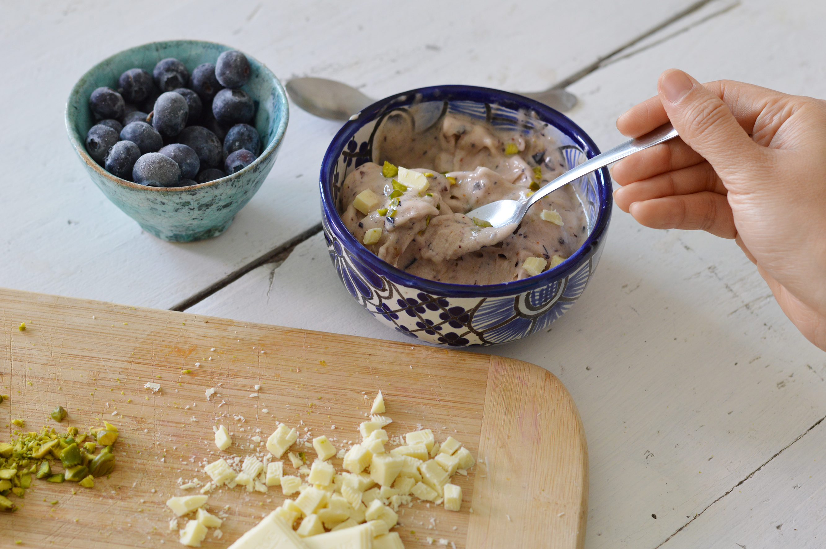 Glace minute banane myrtille - Plus une miette dans l'assiette